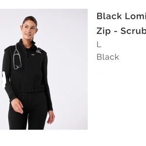 Figs Black Scrub Top for Women